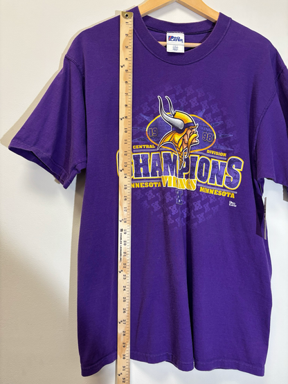 Vikings 1998 Central Division Champs Tee Purple Size Large Vintage