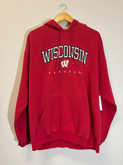 University Of Wisconsin Bagers Hoodie Red Size XL Vintage