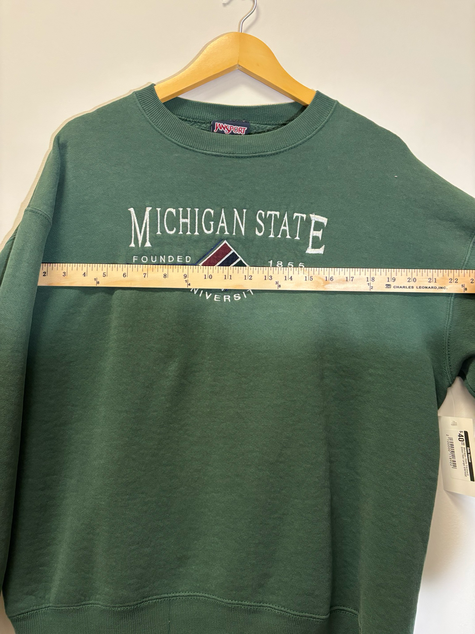 Michigan State Crewneck Green Size Large Vintage