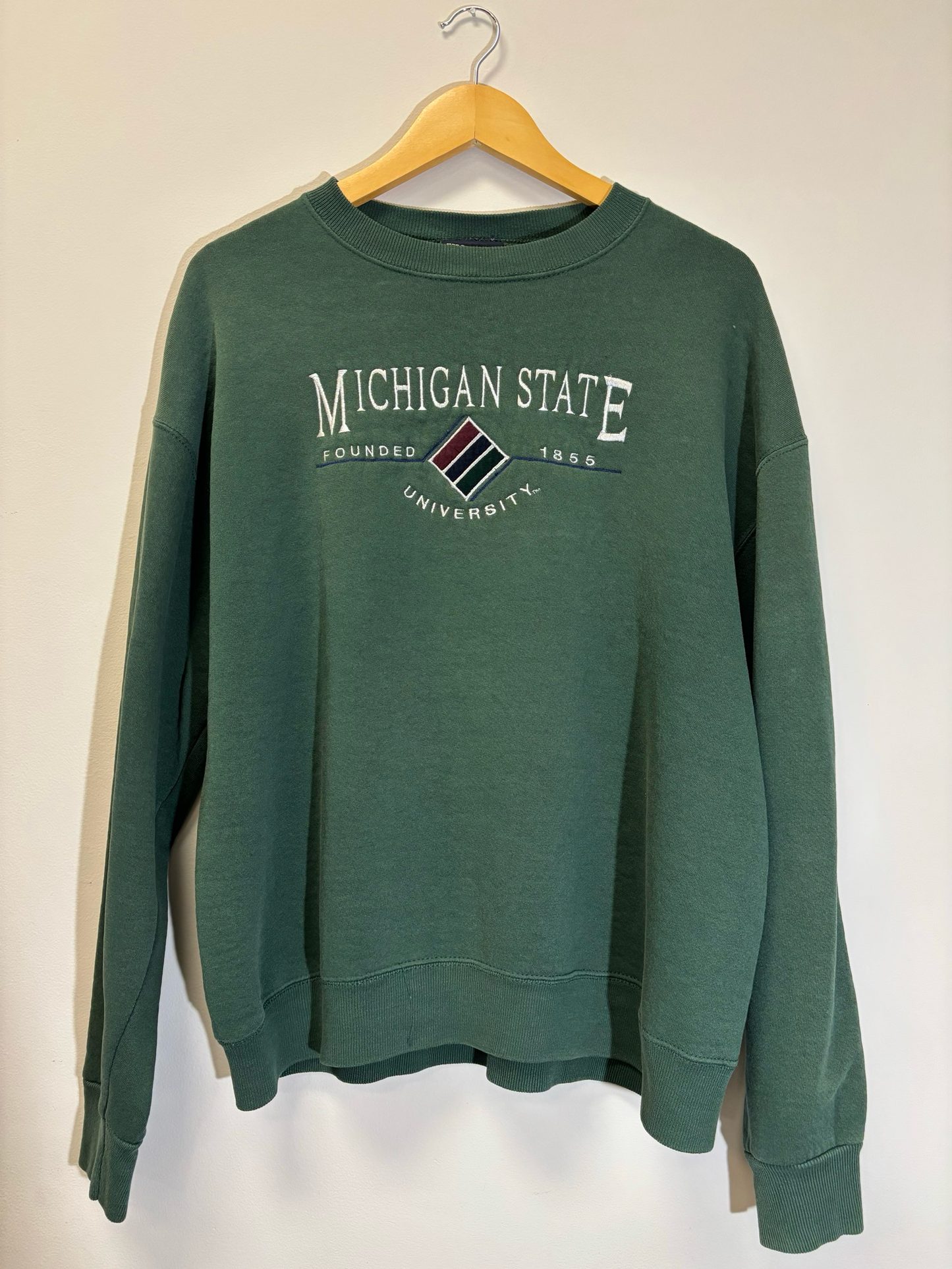 Michigan State Crewneck Green Size Large Vintage