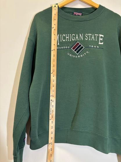Michigan State Crewneck Green Size Large Vintage