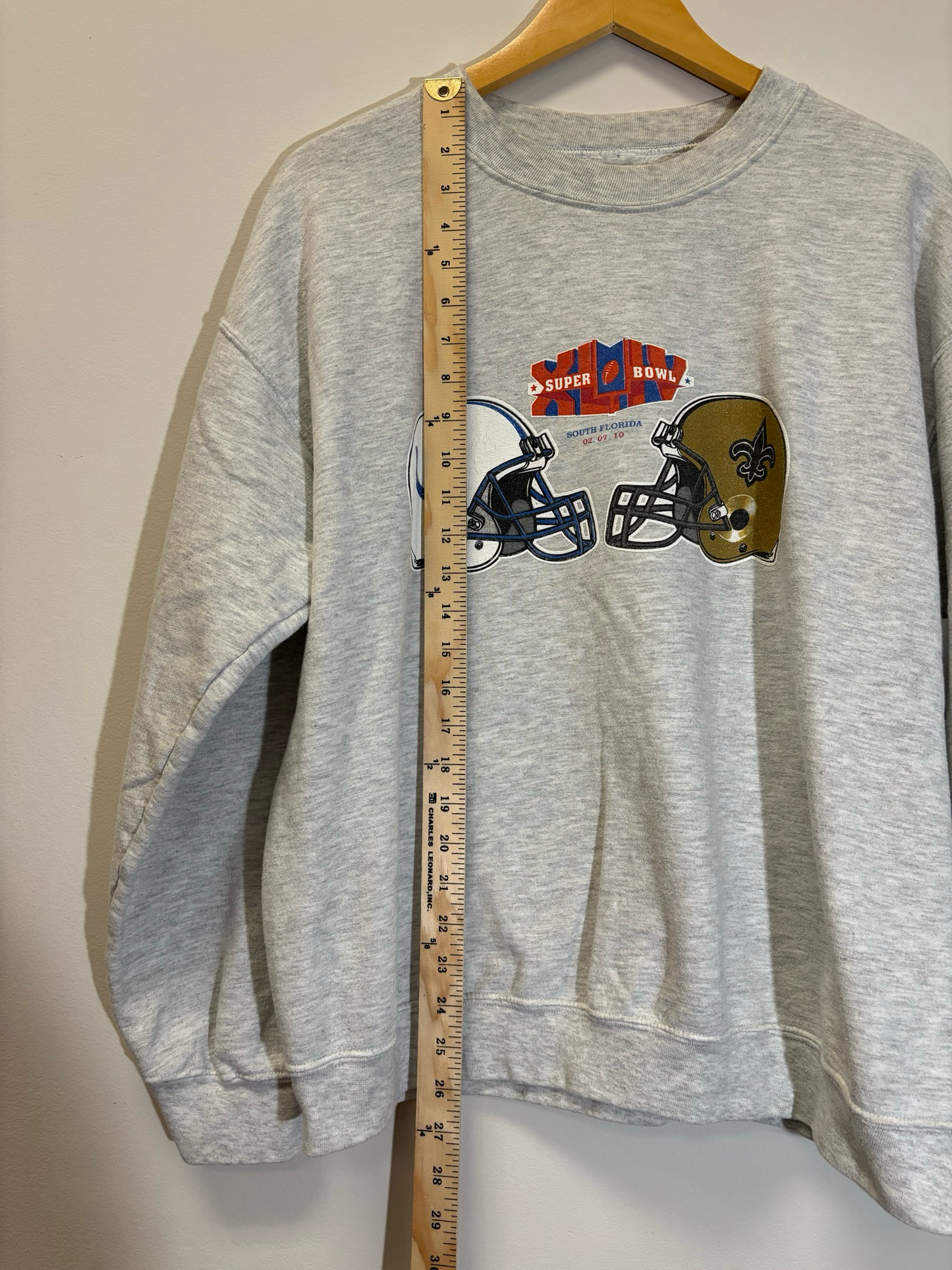 Superbowl Colts Saints Crewneck Grey Size Large Vintage