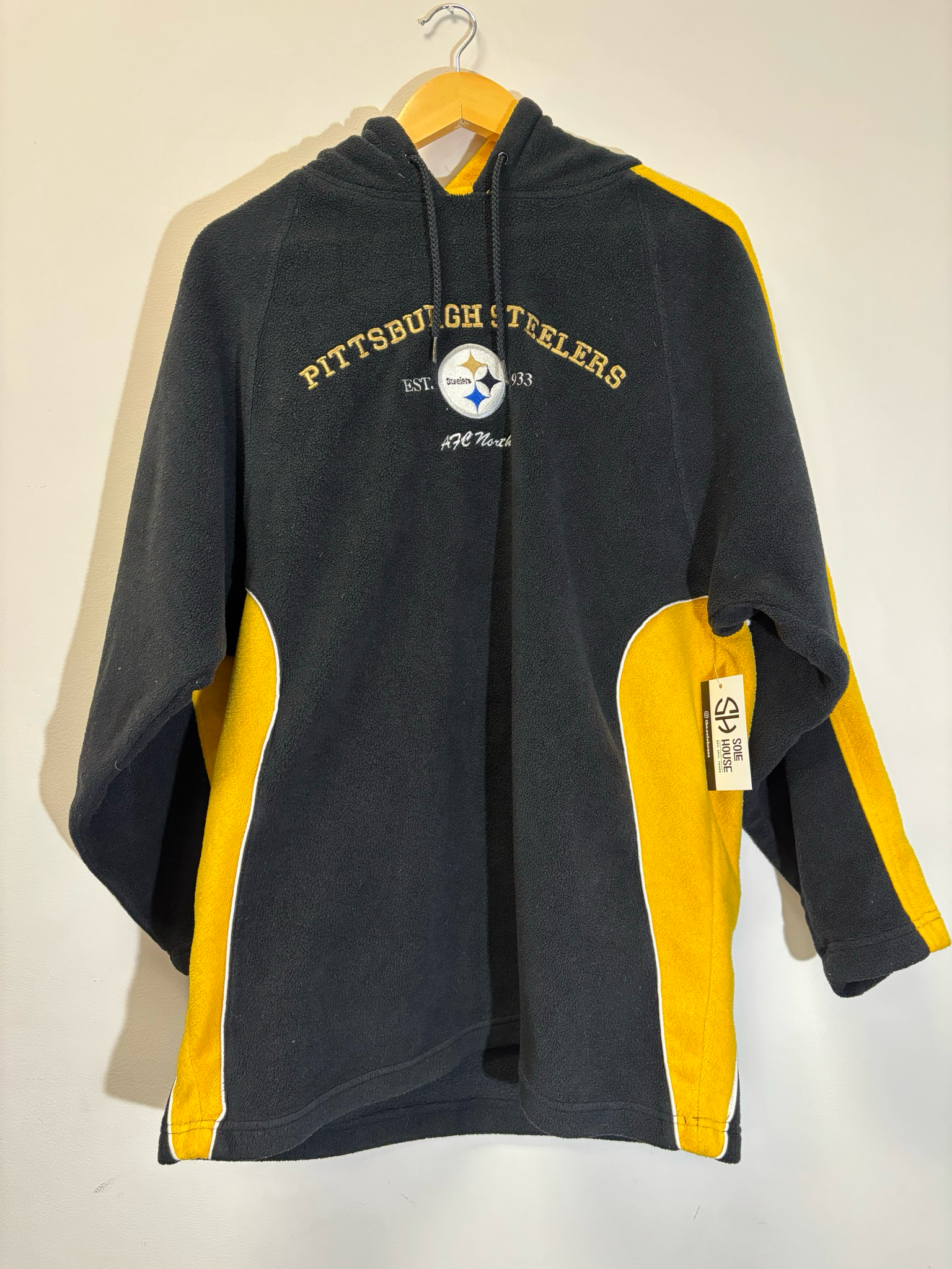 Steelers Fleece Hoodie Size Large Vintage