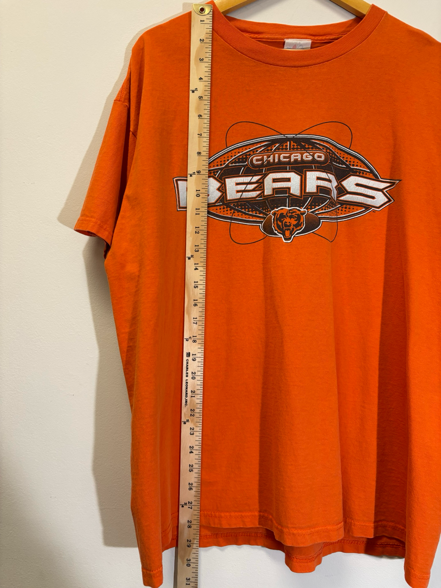 Chicago Bears Majestic Tee Orange Size XL Vintage