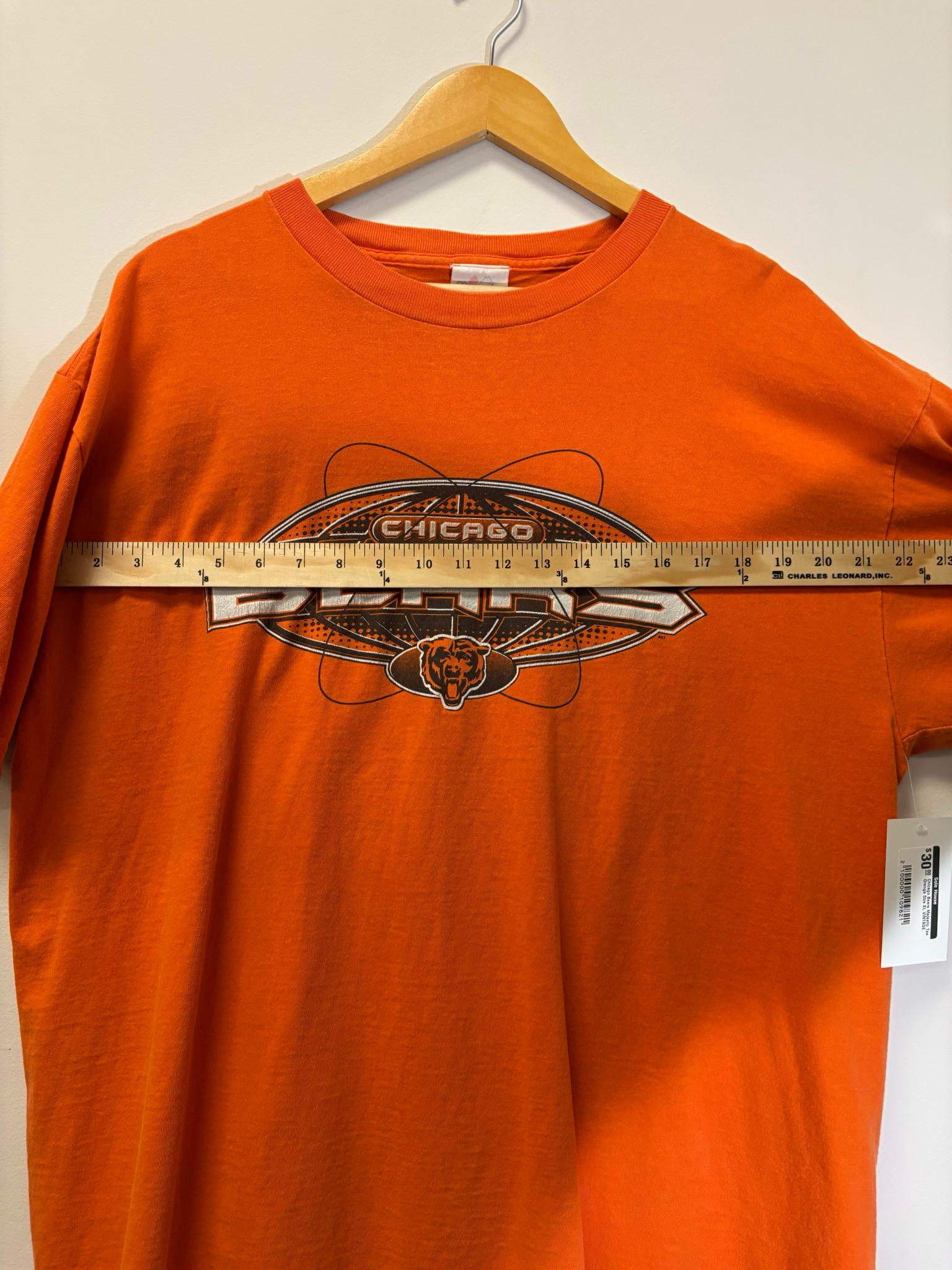 Chicago Bears Majestic Tee Orange Size XL Vintage