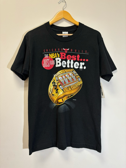 Salem Chicago Bulls Best Got Better Ring Tee Black Size Medium Vintage