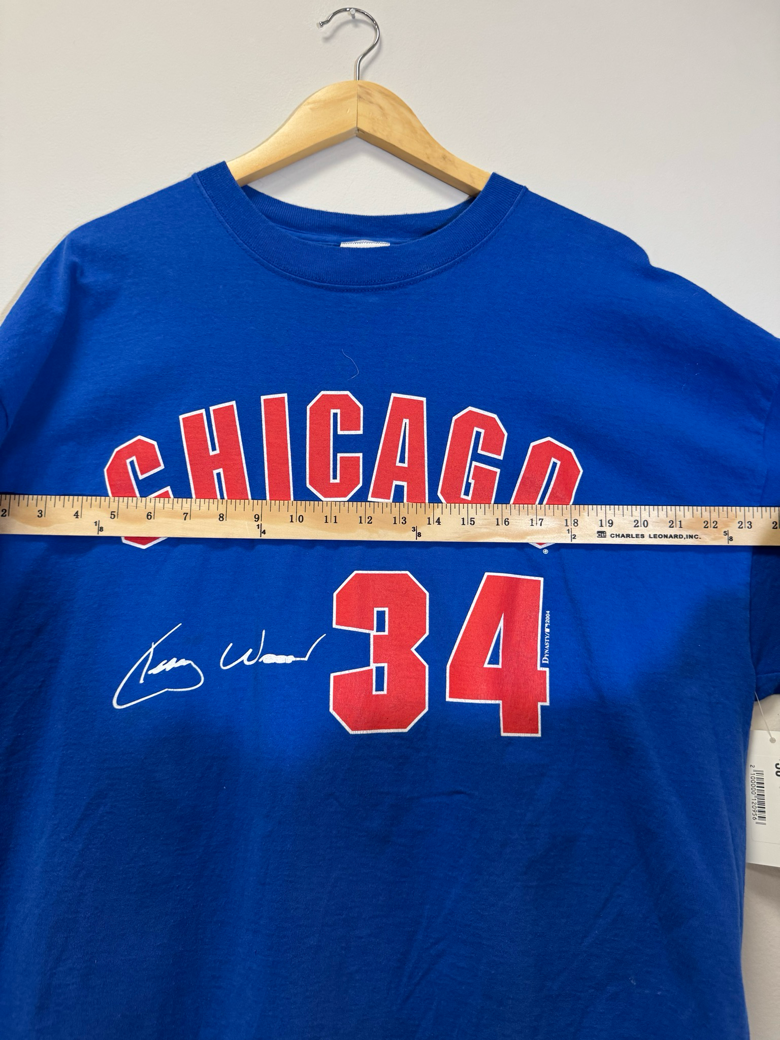Chicago Cubs Wood Shirt Blue Size XL Vintage