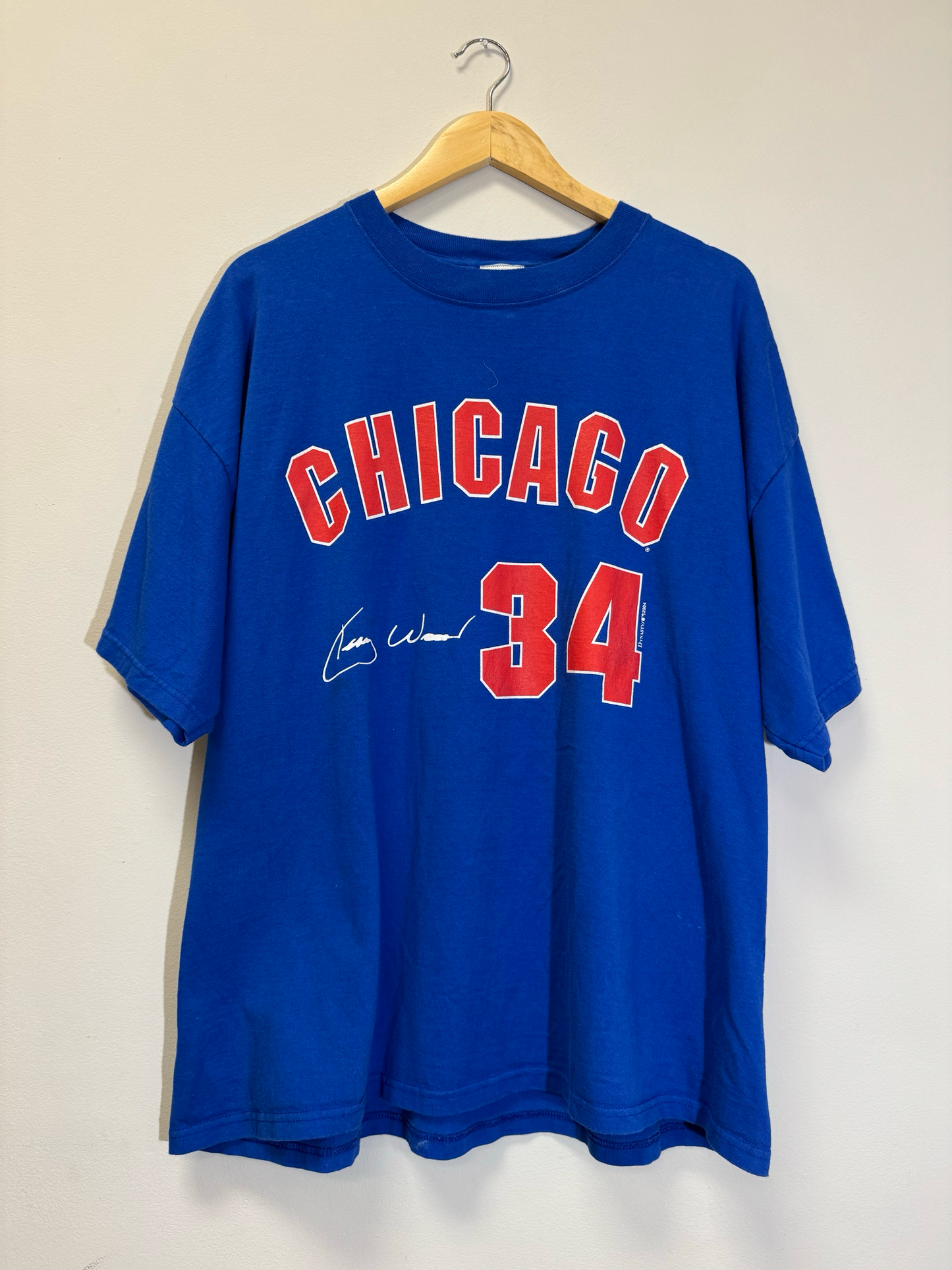 Chicago Cubs Wood Shirt Blue Size XL Vintage