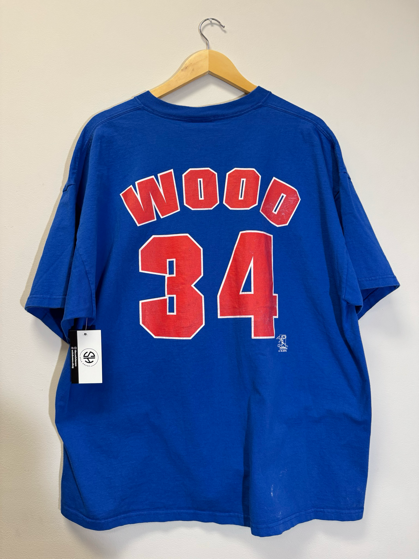 Chicago Cubs Wood Shirt Blue Size XL Vintage