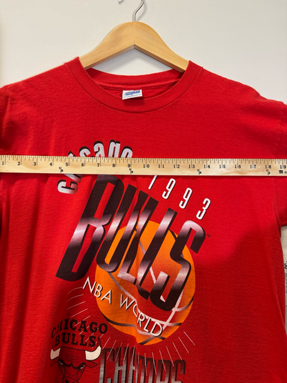 Chicago Bulls 1993 Champ Salem Tee Red Size Large Vintage