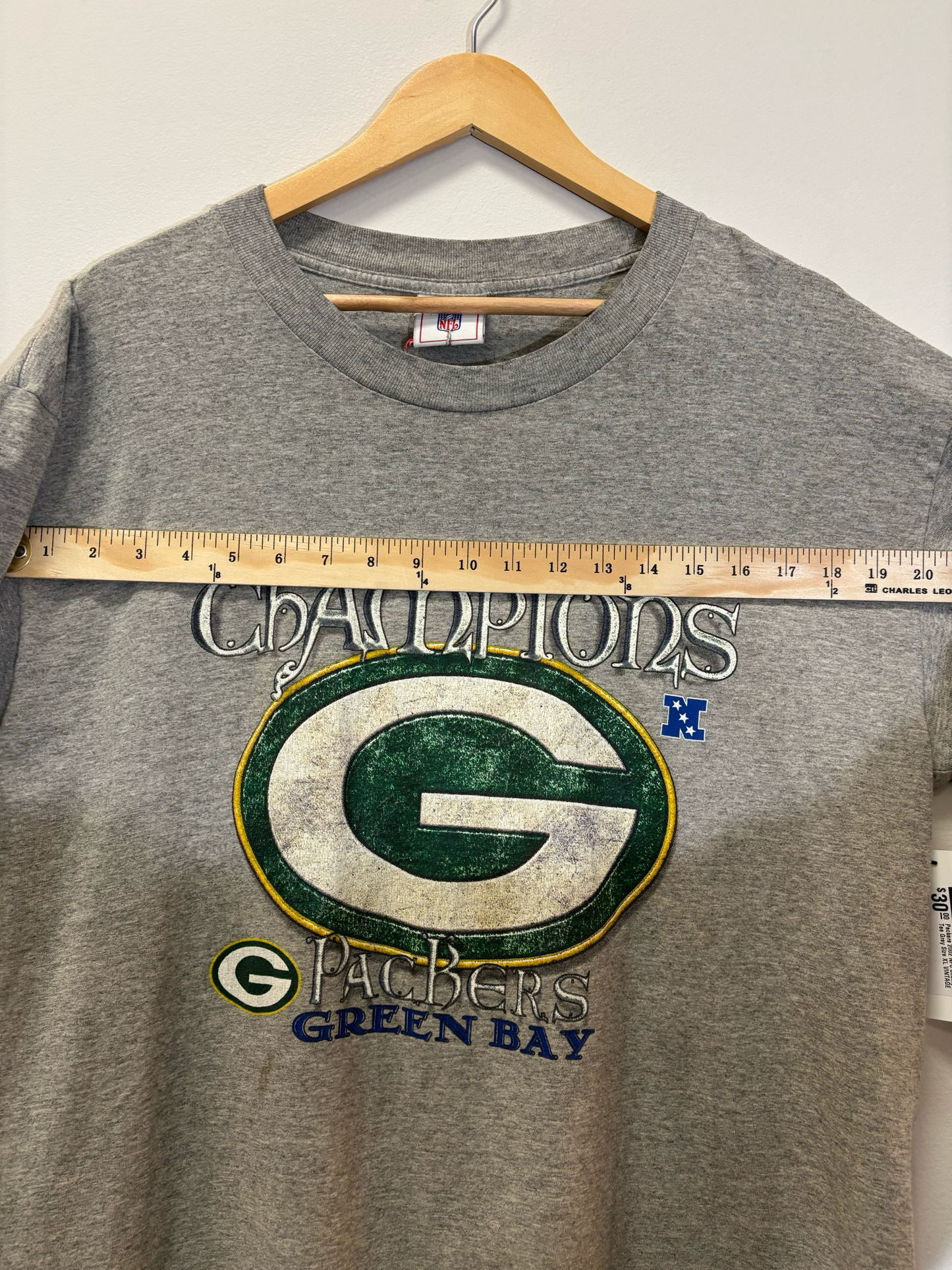 Packers 2002 NFC Champs Tee Grey Size XL Vintage