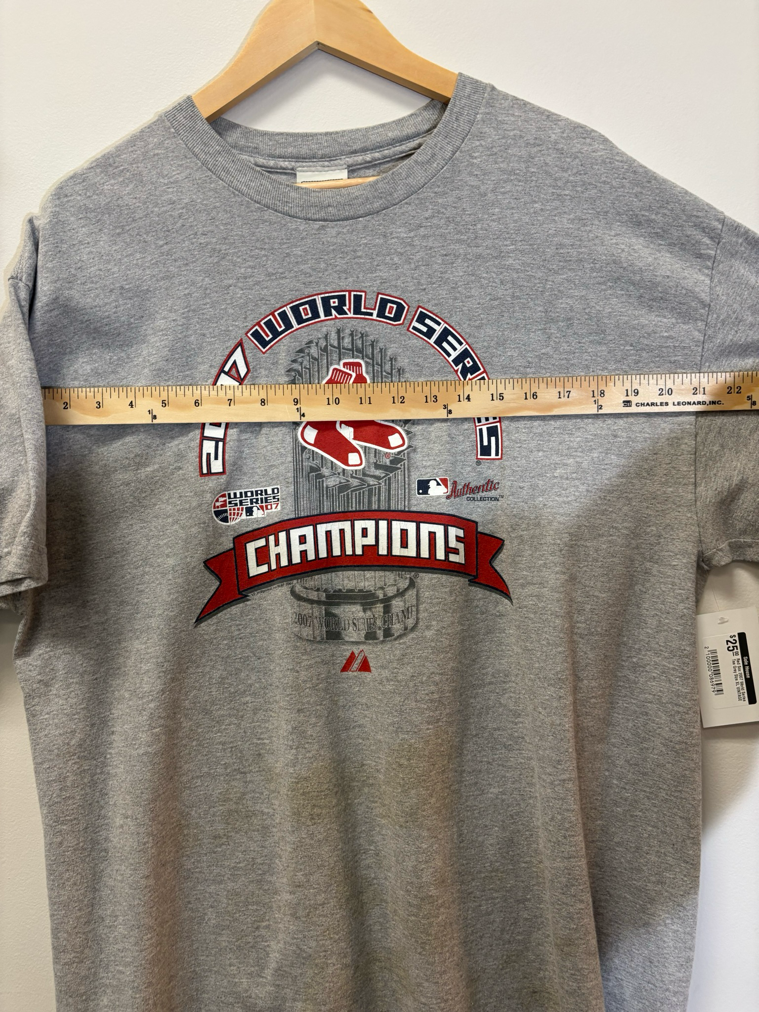 Red Sox 2007 World Series Tee Grey Size XL Vintage