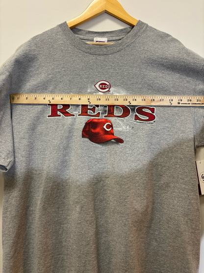 Cincinnati Reds Hat Tee Grey Size XL Vintage