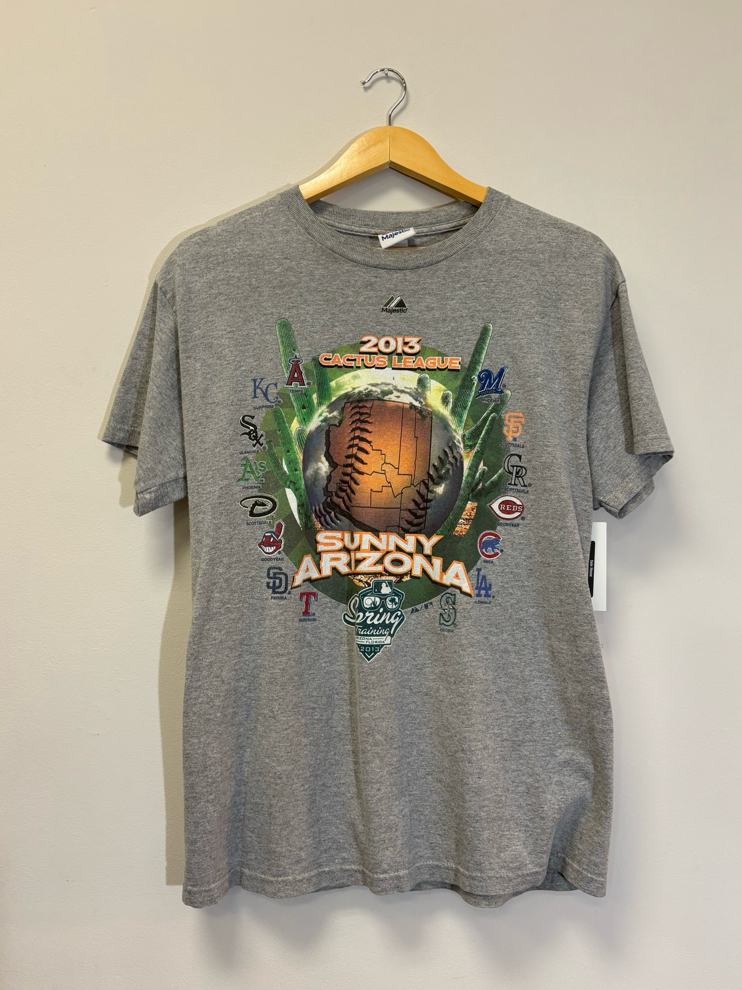 MLB Sunny Arizona Tee Grey Size Medium Vintage