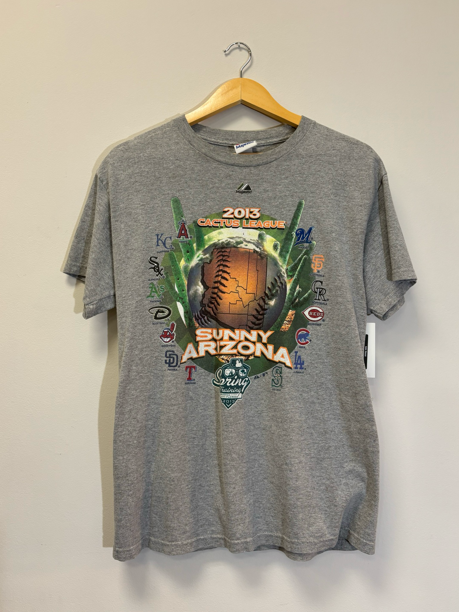 MLB Sunny Arizona Tee Grey Size Medium Vintage