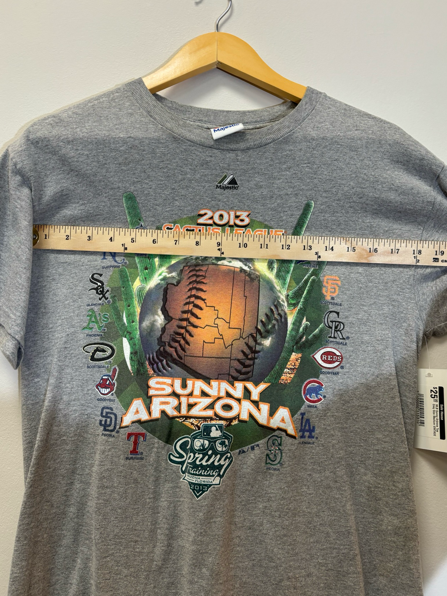 MLB Sunny Arizona Tee Grey Size Medium Vintage