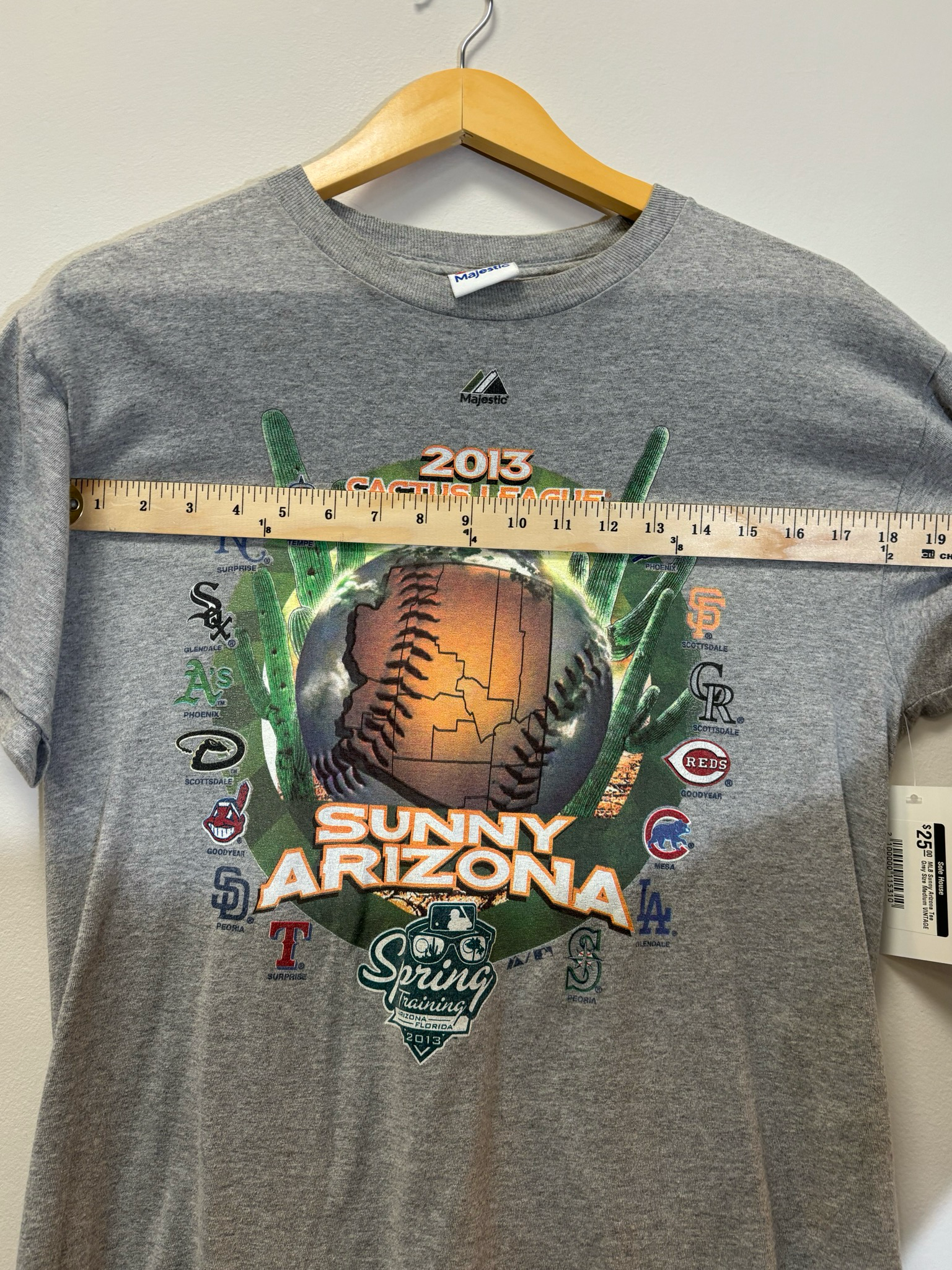 MLB Sunny Arizona Tee Grey Size Medium Vintage
