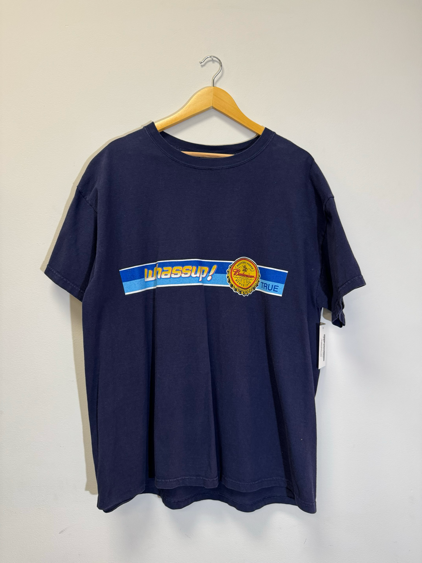 Whassup Budweiser Tee Navy Size XL Vintage