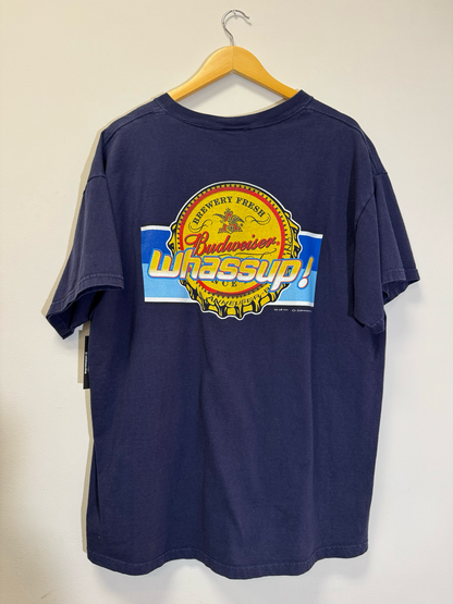 Whassup Budweiser Tee Navy Size XL Vintage