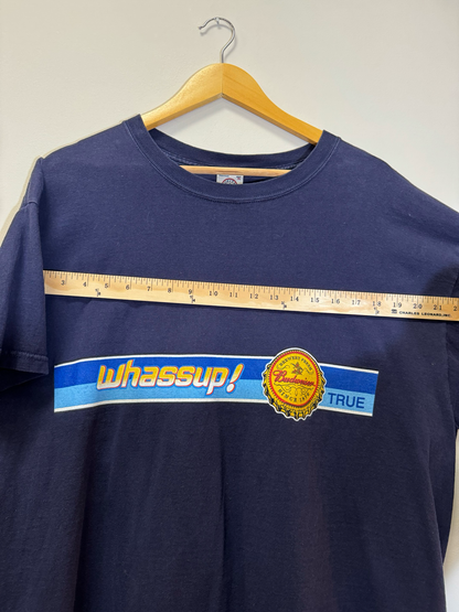 Whassup Budweiser Tee Navy Size XL Vintage