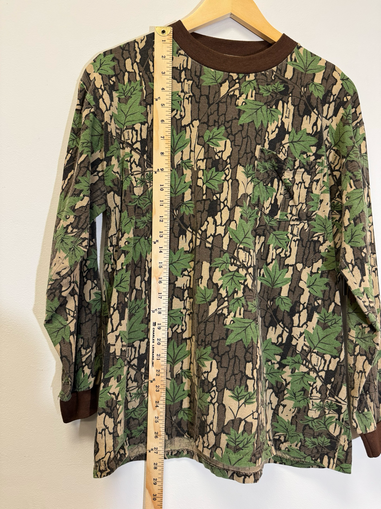 Camo Long Sleeve Trebark Tee Size Large Vintage