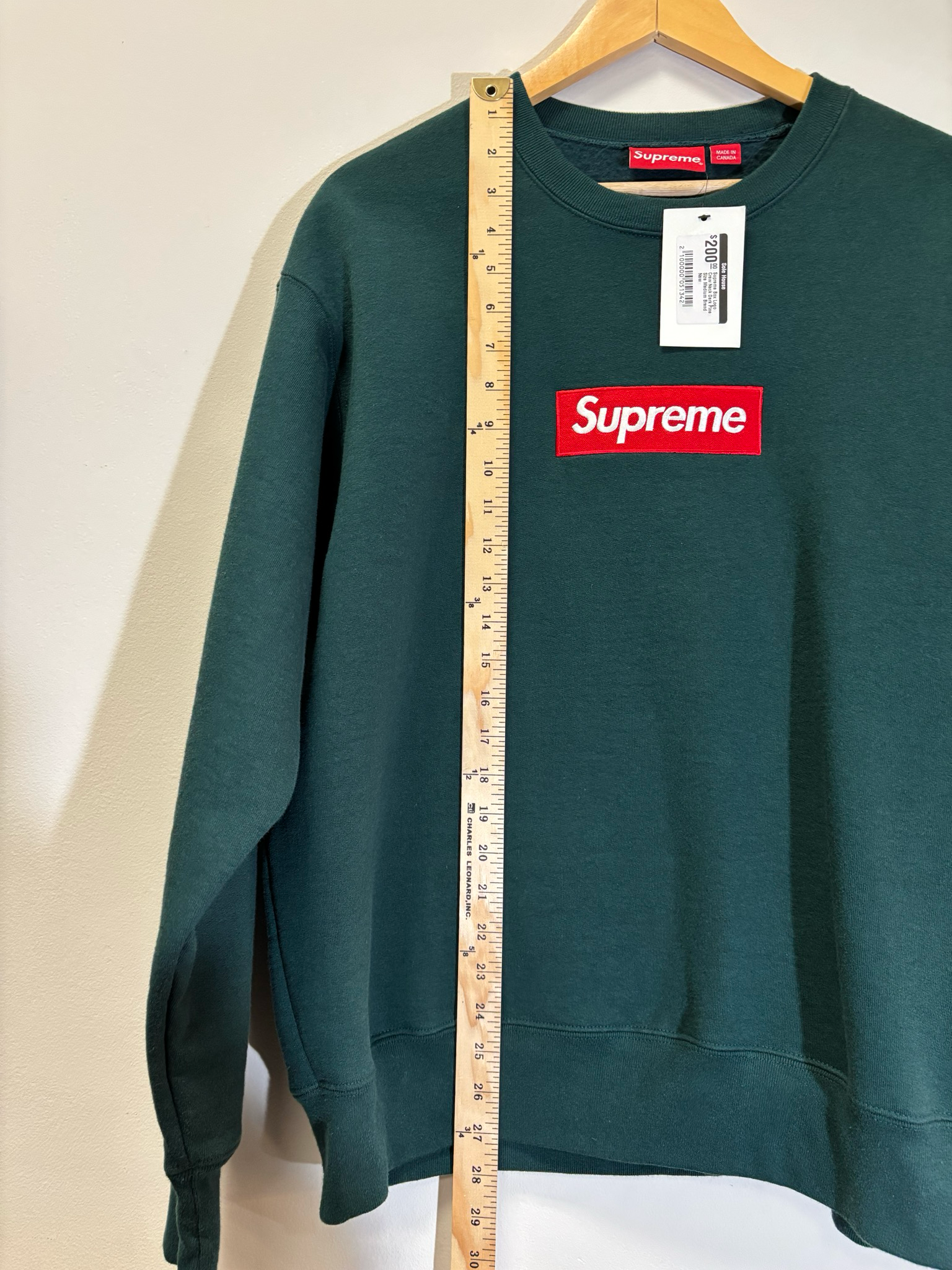 Supreme Box Logo Crew Neck Dark Pine Size Medium Brand New