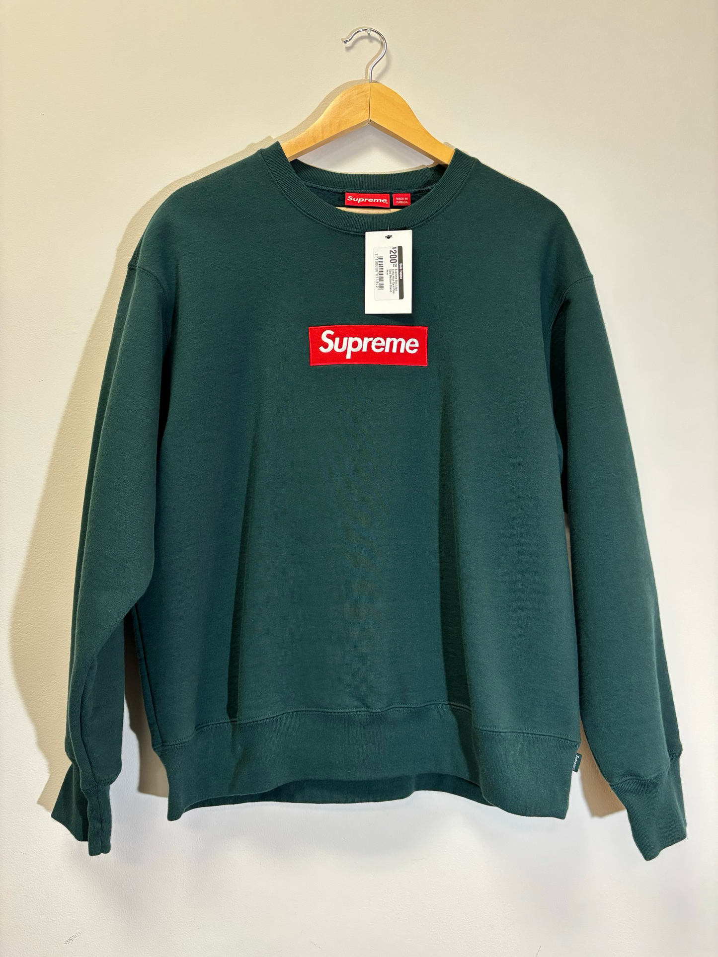 Supreme Box Logo Crew Neck Dark Pine Size Medium Brand New
