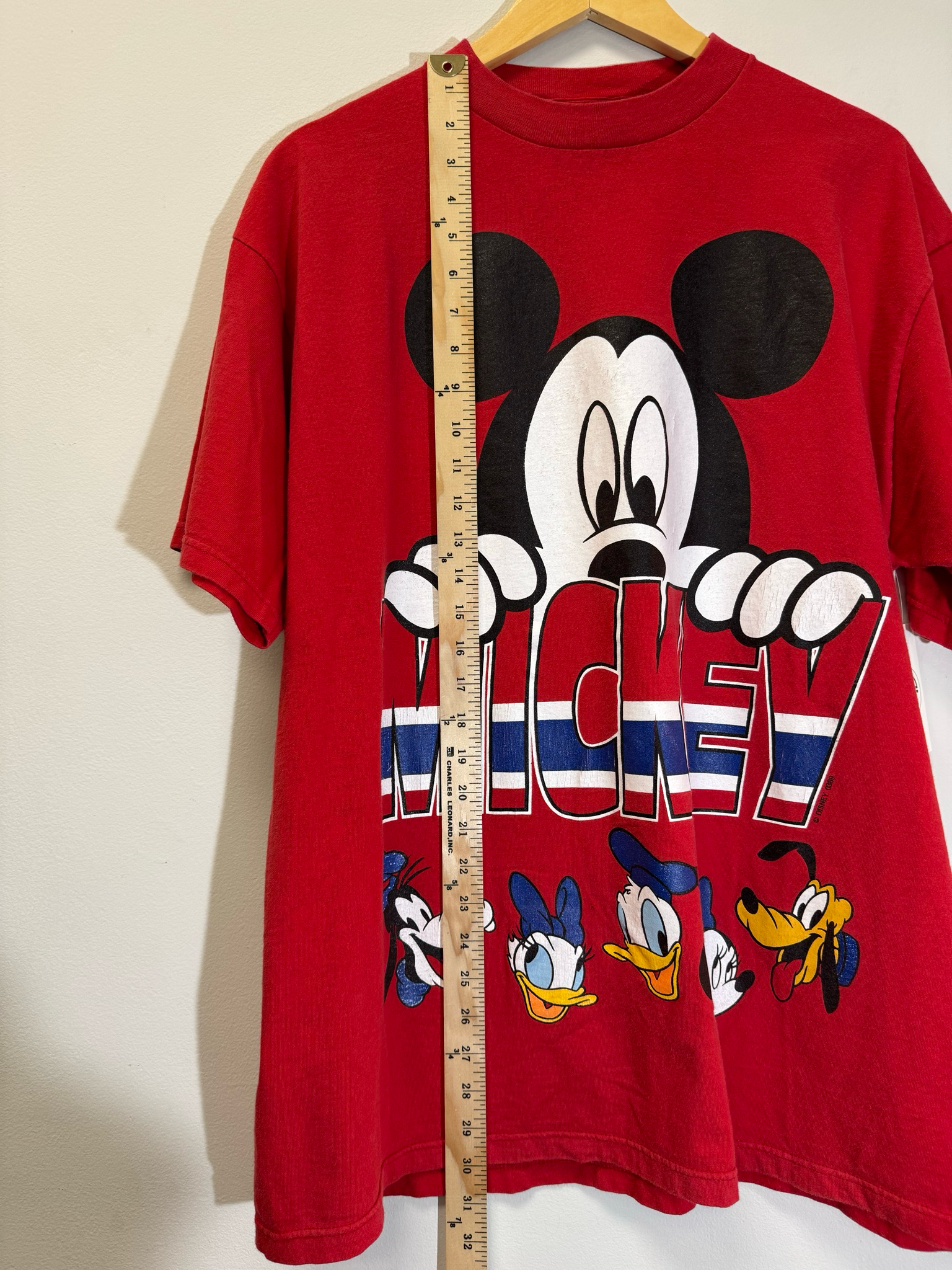 Mickey Mouse USA Tee Red Size XL Vintage