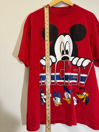 Mickey Mouse USA Tee Red Size XL Vintage