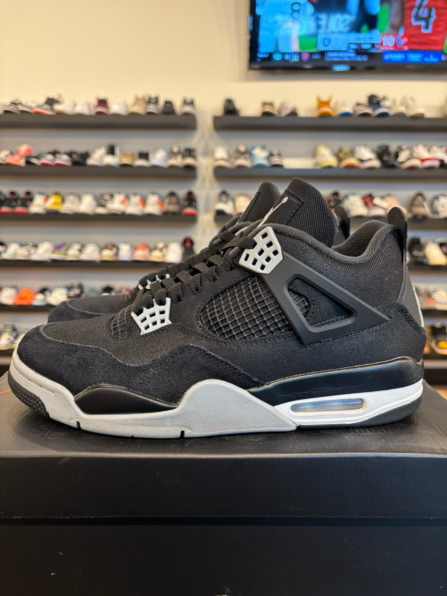 Jordan 4 Black Canvas Size 10 Pre-Owned