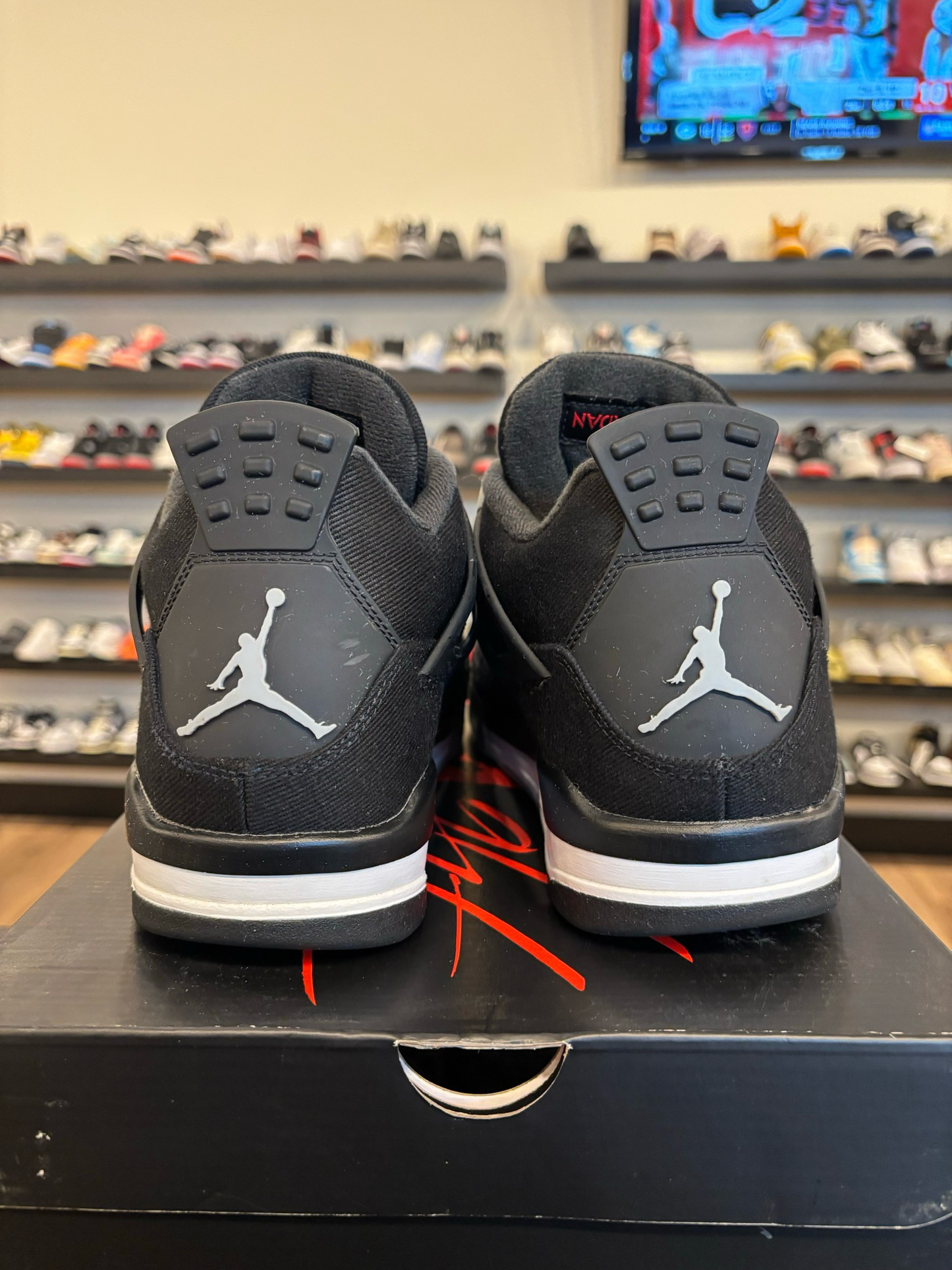 Jordan 4 Black Canvas Size 10 Pre-Owned