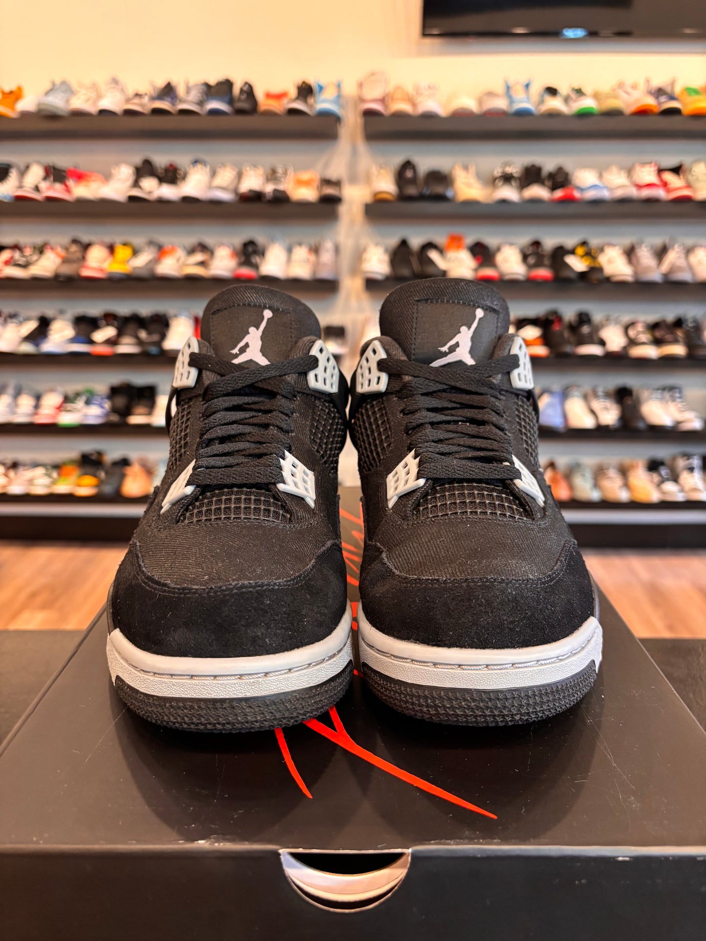 Jordan 4 Black Canvas Size 9.5 Pre-Owned