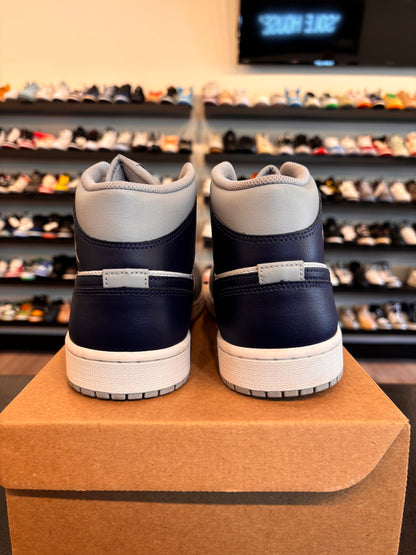 Jordan 1 Mid Grey Navy Size 10 Pre-Owned (No Box)