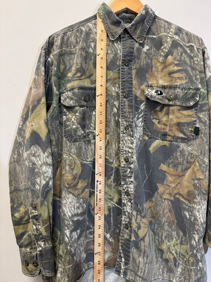 Mossy Oak Camo Button Down Size Large Vintage