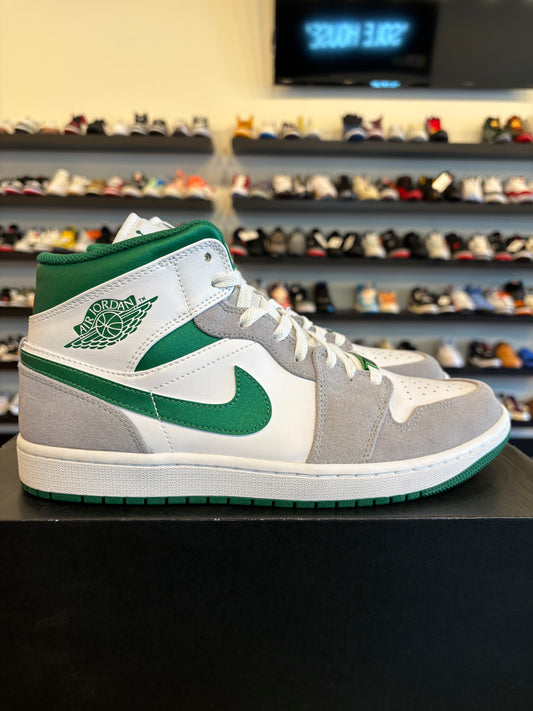 Jordan 1 Mid Grey Green Size 10 Pre-Owned