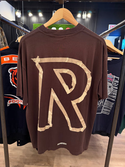 Represent Tee Brown Tape Size Large Brand New