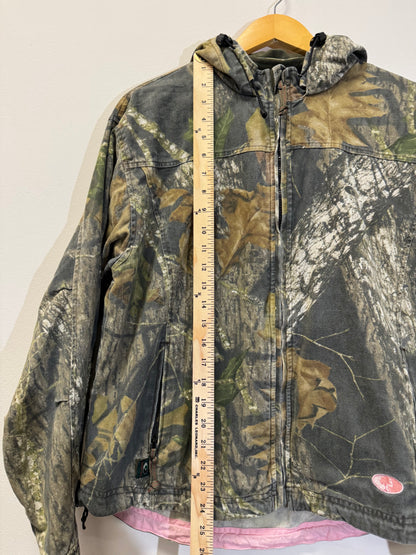 Mossy Oak Camo Zip Up Pink Size Medium Vintage