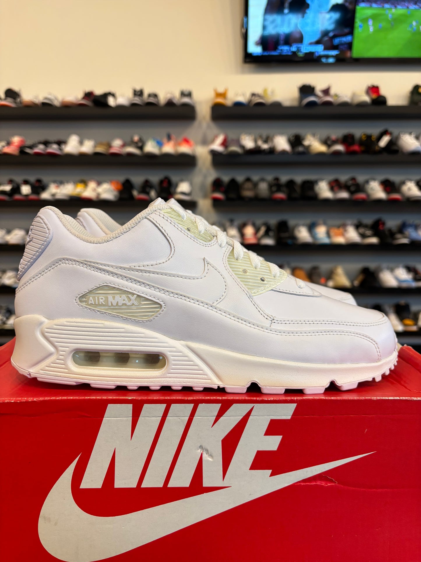 Nike Air Max 90 White Leather Size 9 Brand New