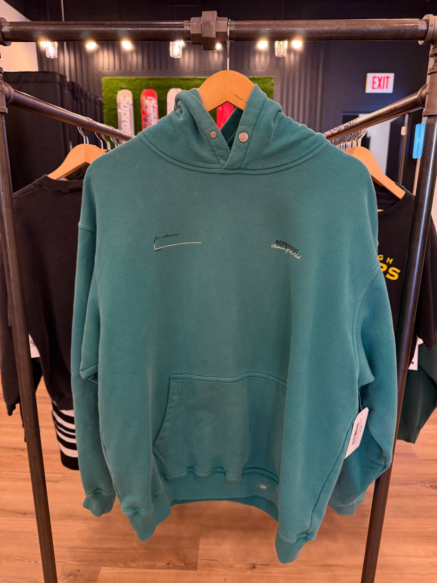 Represent Hoodie Patrons Of The Club Green Size Large Pre-Owned