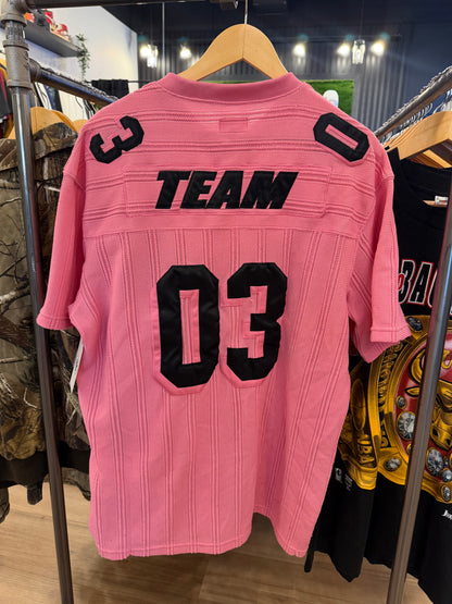 Supreme Mesh Knit Stripe Football Jersey Pink Size XL Pre-Owned