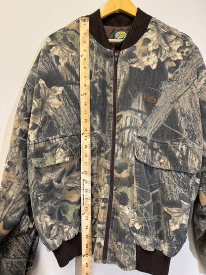 Cabellas Camo Zip-Up Jacket Size Large Vintage