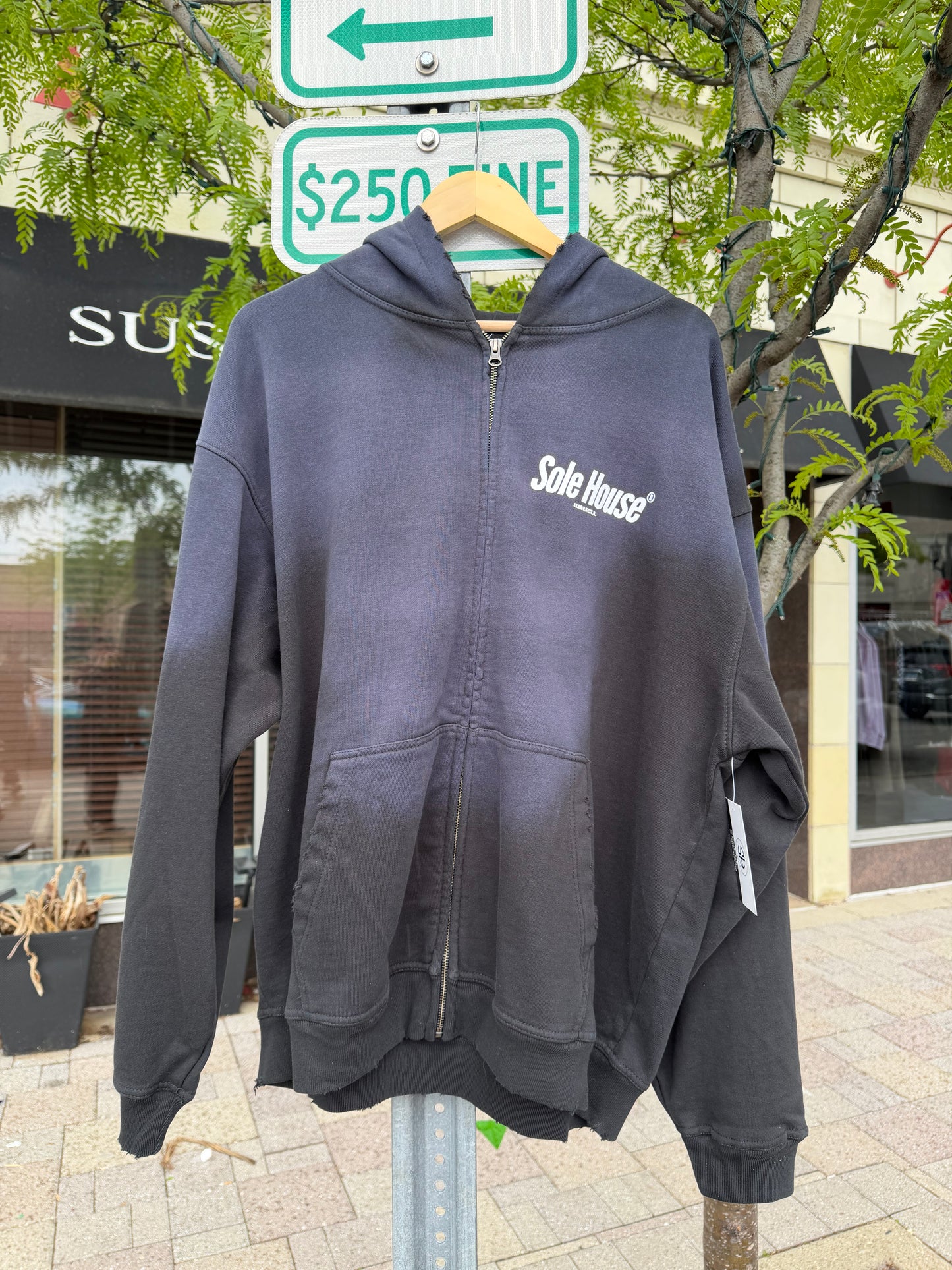 Sole House Premium Faded Zip Up Black Size XL