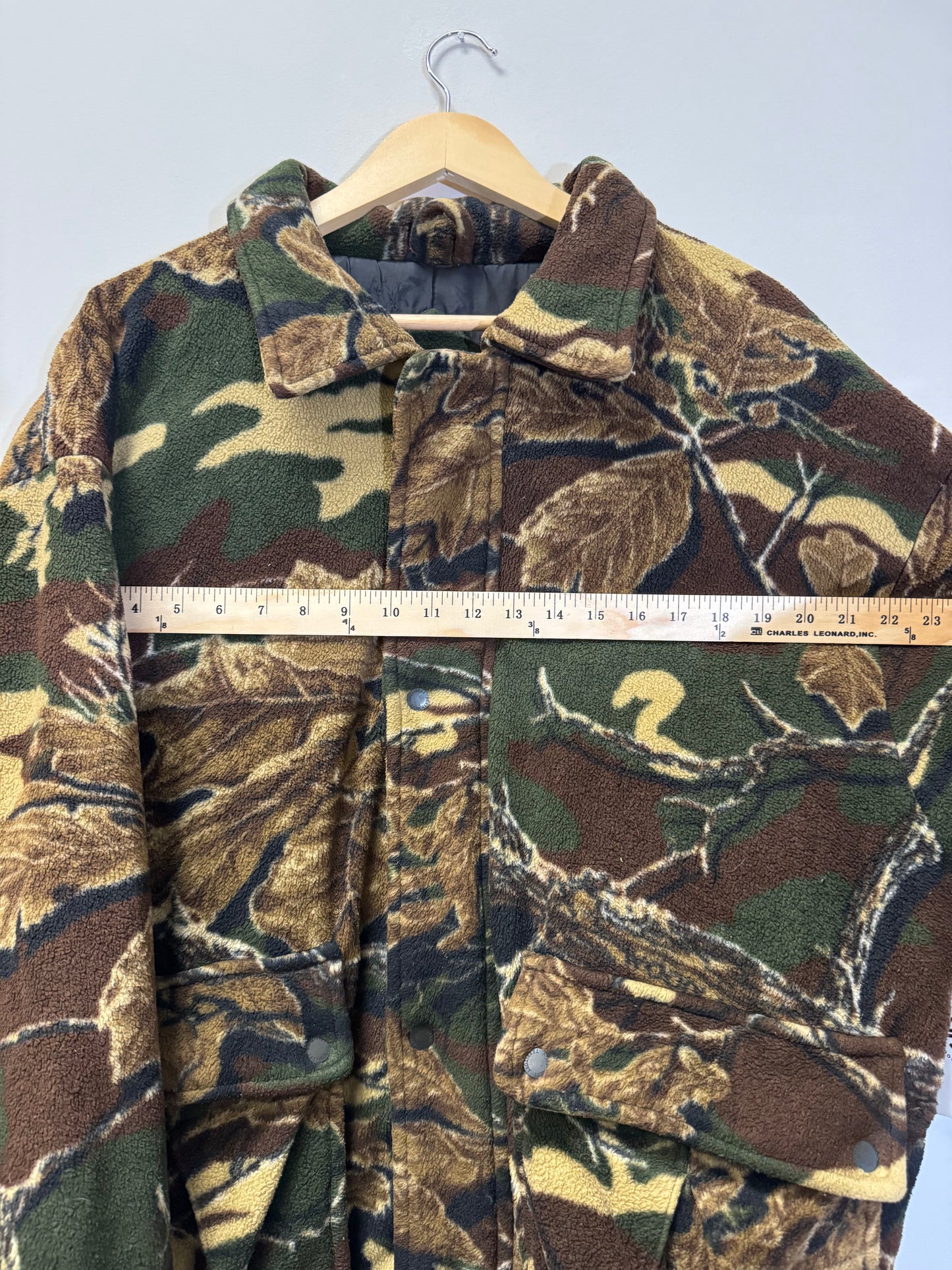 Camo Sherpa Fleece Brown Jacket Size Large Vintage