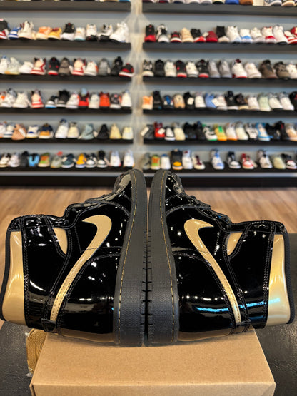 Jordan 1 Patent Black Metallic Gold Size 9 Brand New (No Box)