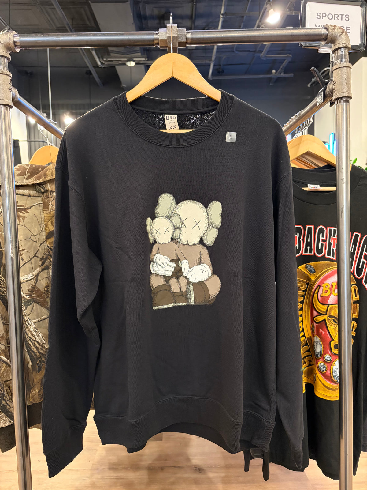 Uniqlo Kaws Crewneck Black Size Large Brand New