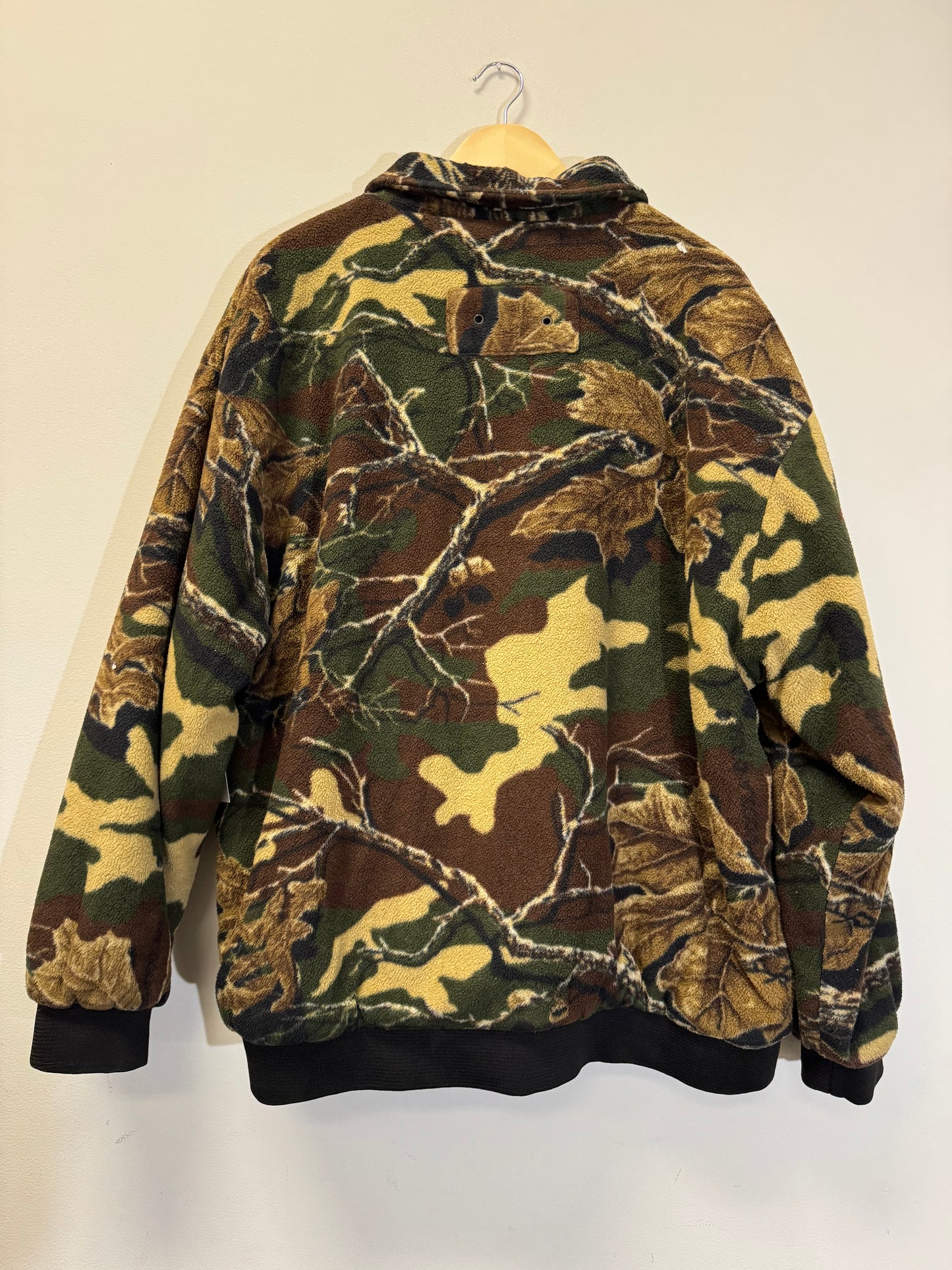 Camo Sherpa Fleece Brown Jacket Size Large Vintage