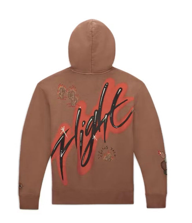 Travis Scott Jordan Flight Archaeo Brown Hoodie Size XXL Brand New