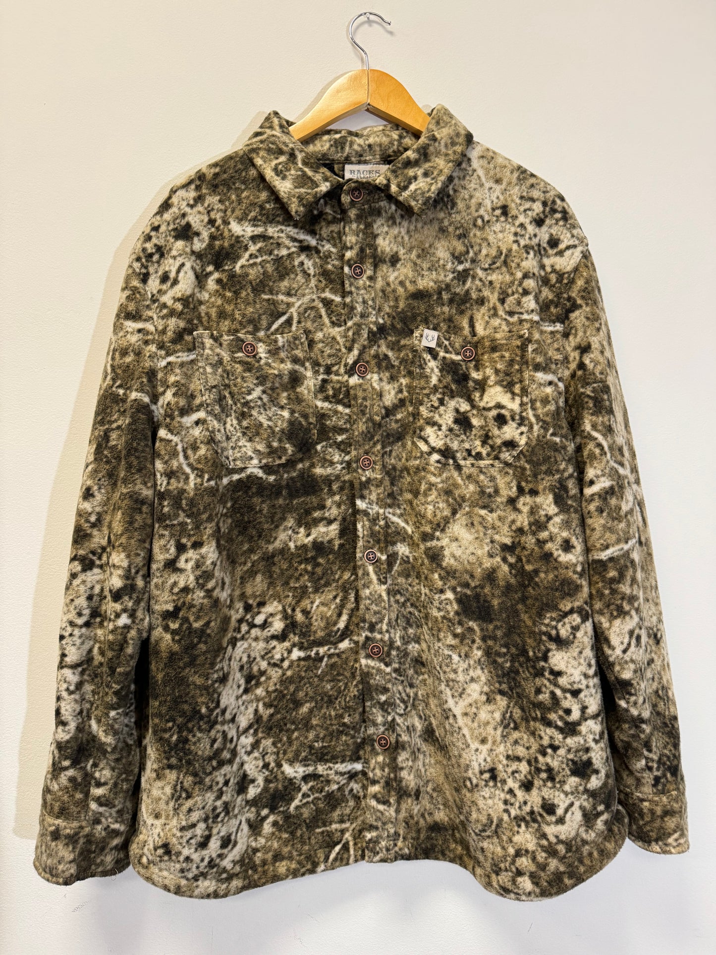 Camo Sherpa Button Down Size XL Vintage