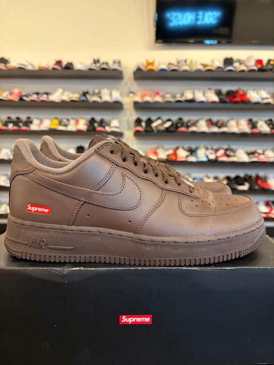 Nike Air Force 1 Low Supreme Brown Size 8.5 Pre-Owned