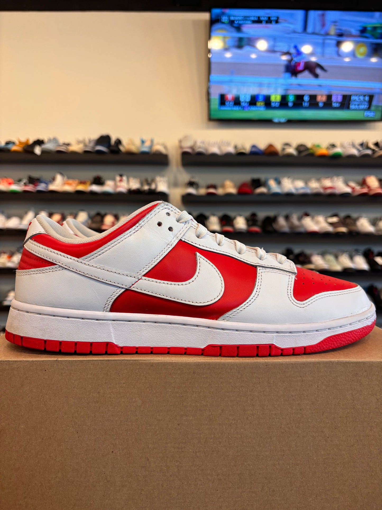 Nike Dunk Low Championship Red Size 12 Pre-Owned (No Box)